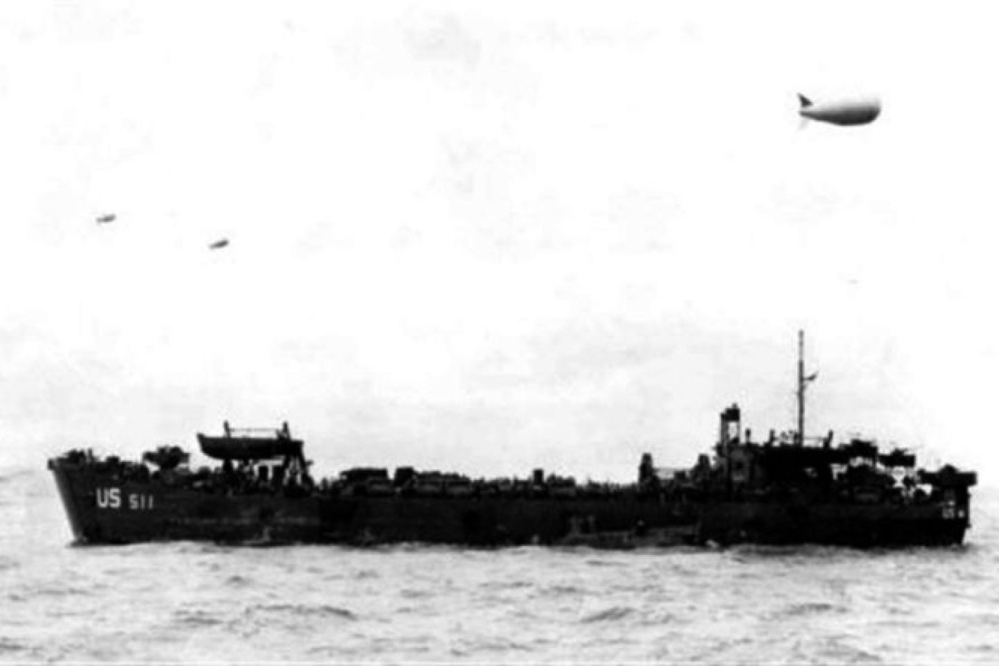 USS LST-511 off the Normandy, Omaha Beachhead, Red Beach, D-Day, 6 June 1944.